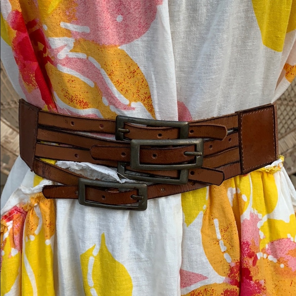 Anthro Samant Chauhan brown belt leather stretch